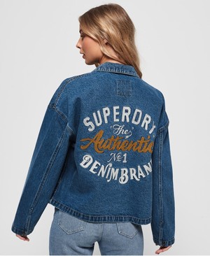 Superdry Trucker Női Kabát Kék | ZLTEK6018